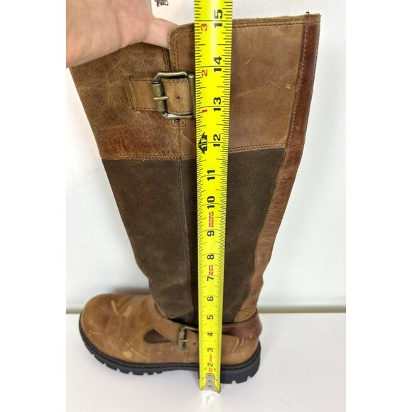 B.O.C. Born Brown Leather and Suede Tall Riding Boots Buckles Size 6M - Picture 11 of 11